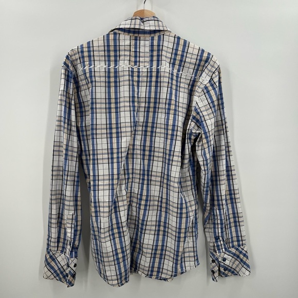 Franky Max Plaid Long Sleeve Button Down Pocket Shirt Mens Small - Picture 5 of 5